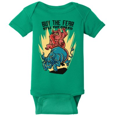 Buy The Fear Sell The Greed Stock Market Baby Bodysuit