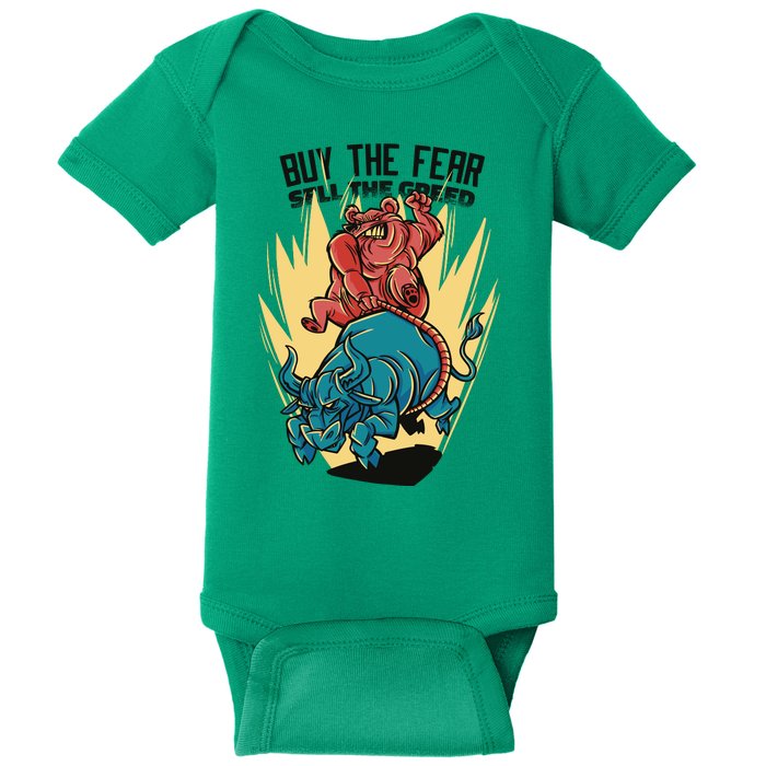 Buy The Fear Sell The Greed Stock Market Baby Bodysuit