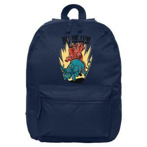 Buy The Fear Sell The Greed Stock Market 16 in Basic Backpack