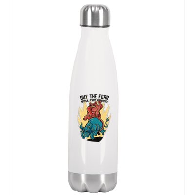 Buy The Fear Sell The Greed Stock Market Stainless Steel Insulated Water Bottle