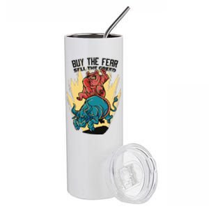 Buy The Fear Sell The Greed Stock Market Stainless Steel Tumbler