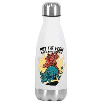 Buy The Fear Sell The Greed Stock Market Stainless Steel Insulated Water Bottle