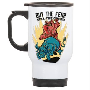 Buy The Fear Sell The Greed Stock Market Stainless Steel Travel Mug