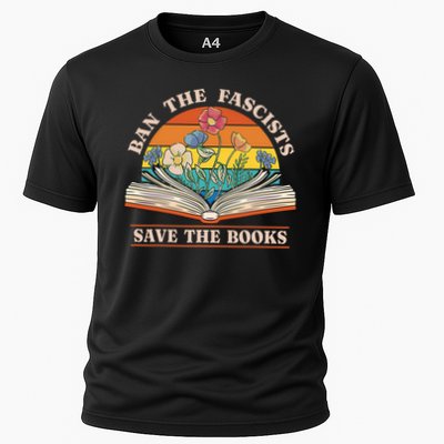 Ban The Fascists Save The Books Funny Book Lover Worm Nerd Cooling Performance Crew T-Shirt