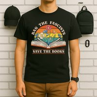 Ban The Fascists Save The Books Funny Book Lover Worm Nerd T-Shirt