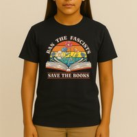 Ban The Fascists Save The Books Funny Book Lover Worm Nerd T-Shirt