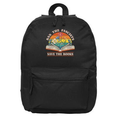 Ban The Fascists Save The Books Funny Book Lover Worm Nerd 16 in Basic Backpack