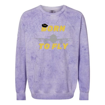 Born To Fly Pilot Colorblast Crewneck Sweatshirt