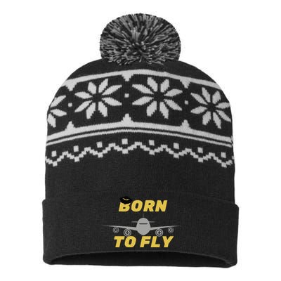 Born To Fly Pilot USA-Made Snowflake Beanie