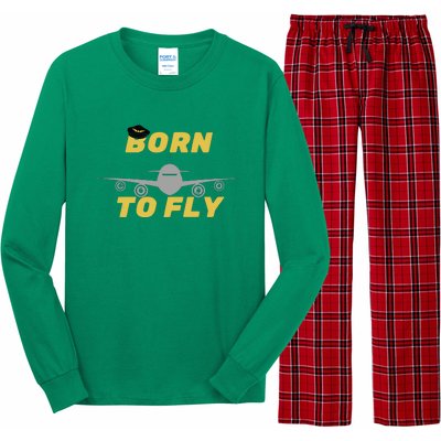 Born To Fly Pilot Long Sleeve Pajama Set