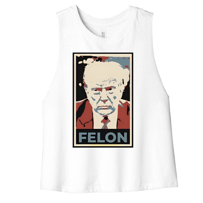 Billpascrell Trump Felon Women's Racerback Cropped Tank