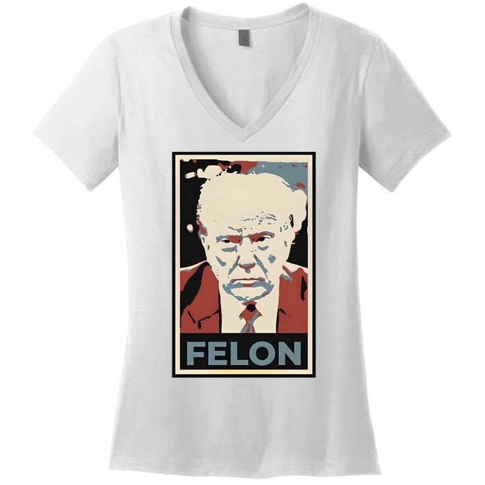 Billpascrell Trump Felon Women's V-Neck T-Shirt