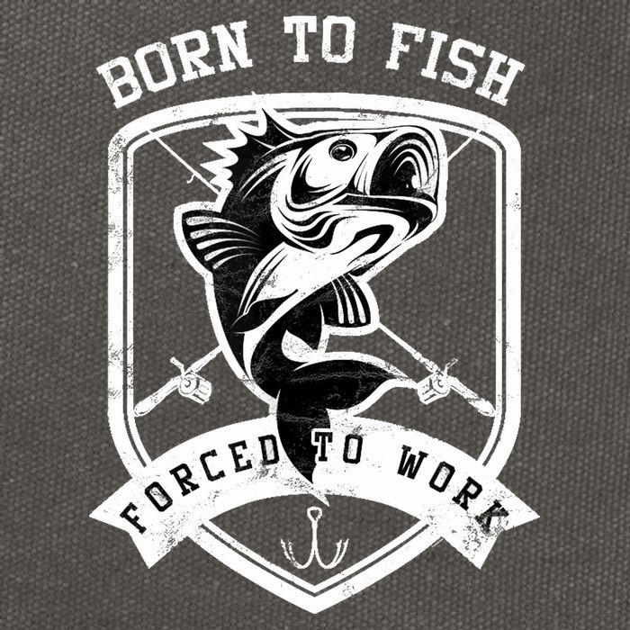Born To Fish Forced To Work Fisher Man Cotton Canvas Backpack