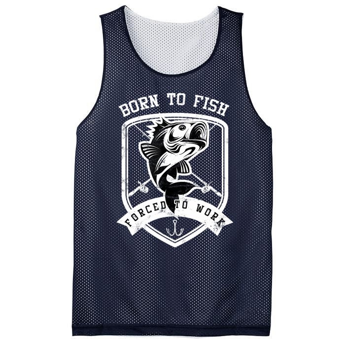 Born To Fish Forced To Work Fisher Man Mesh Reversible Basketball Jersey Tank