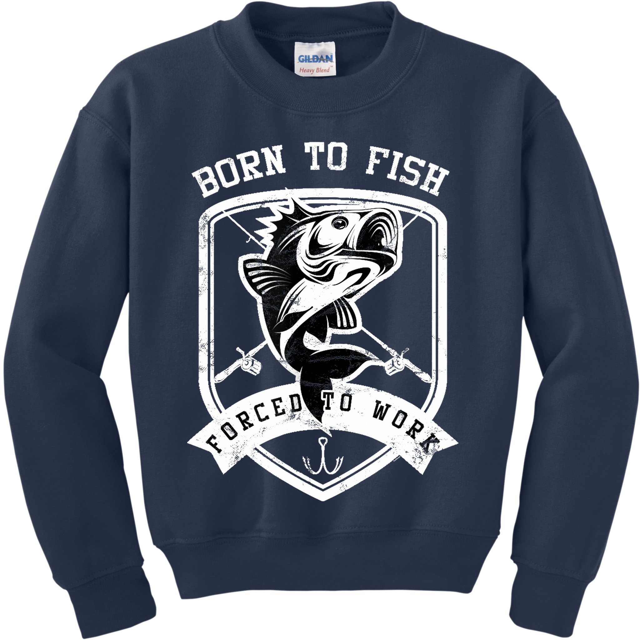 Born To Fish Forced To Work Fisher Man Kids Sweatshirt