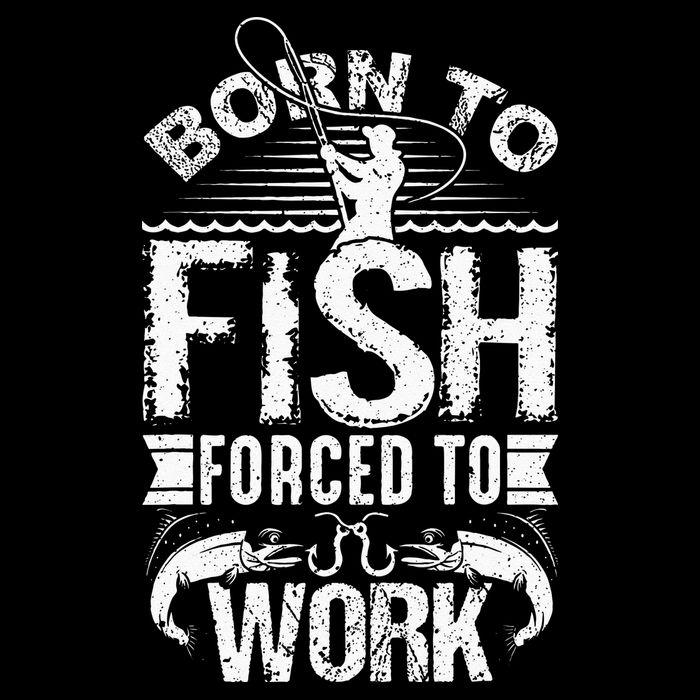 Born To Fish But Forced To Work Funny Fishing Quote Baby Bodysuit