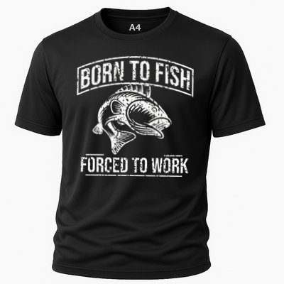 Born To Fish But Forced To Work Funny Fishing Performance Shirt