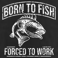Born To Fish But Forced To Work Funny Fishing Golf Towel