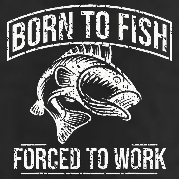 Born To Fish But Forced To Work Funny Fishing Golf Towel