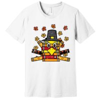 Books Turkey Funny Read Thanksgiving Teacher Fall Premium T-Shirt