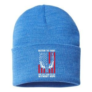 Better To Fight And Fall Than Live Without Hope Viking Cool Gift Sustainable Knit Beanie