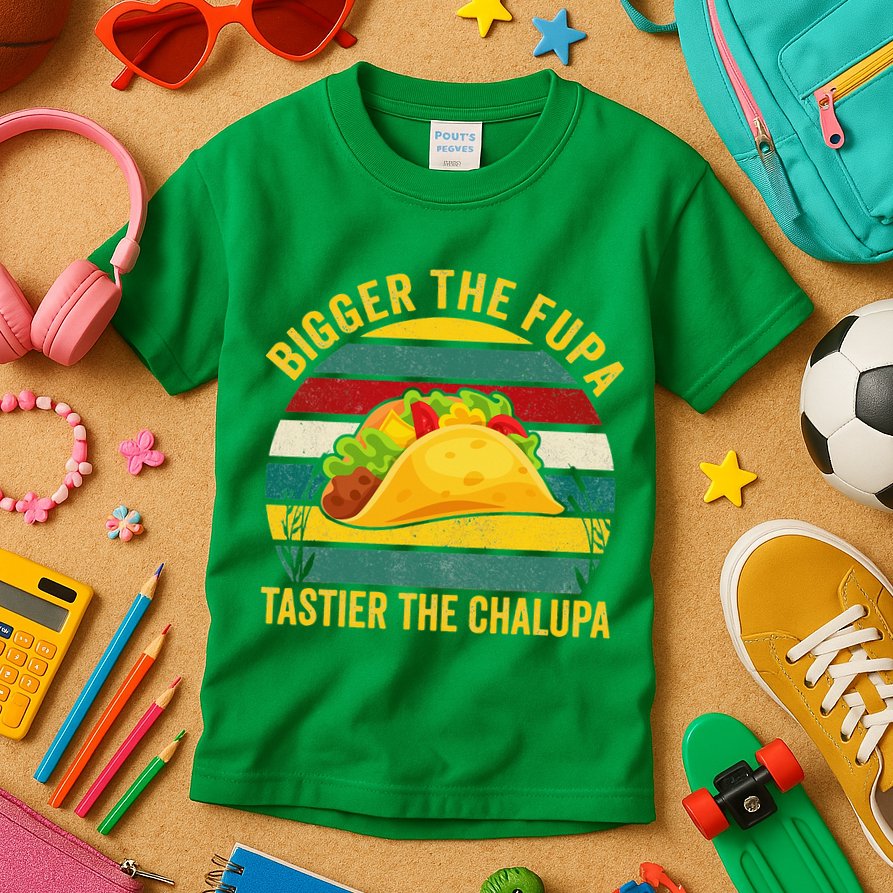 Bigger The Fupa Tastier The Chalupa Kids T-Shirt