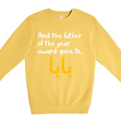 Baba The Father Of The Year Arabic Calligraphy FatherS Day Cool Gift Premium Crewneck Sweatshirt