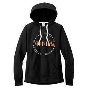 Blessed Thankful Family Thanksgiving Women's Fleece Hoodie