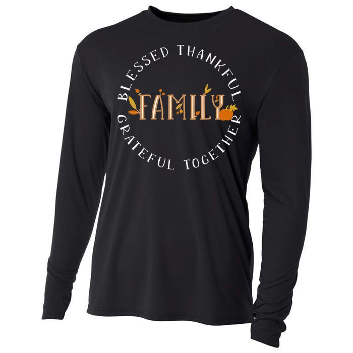 Blessed Thankful Family Thanksgiving Cooling Performance Long Sleeve Crew