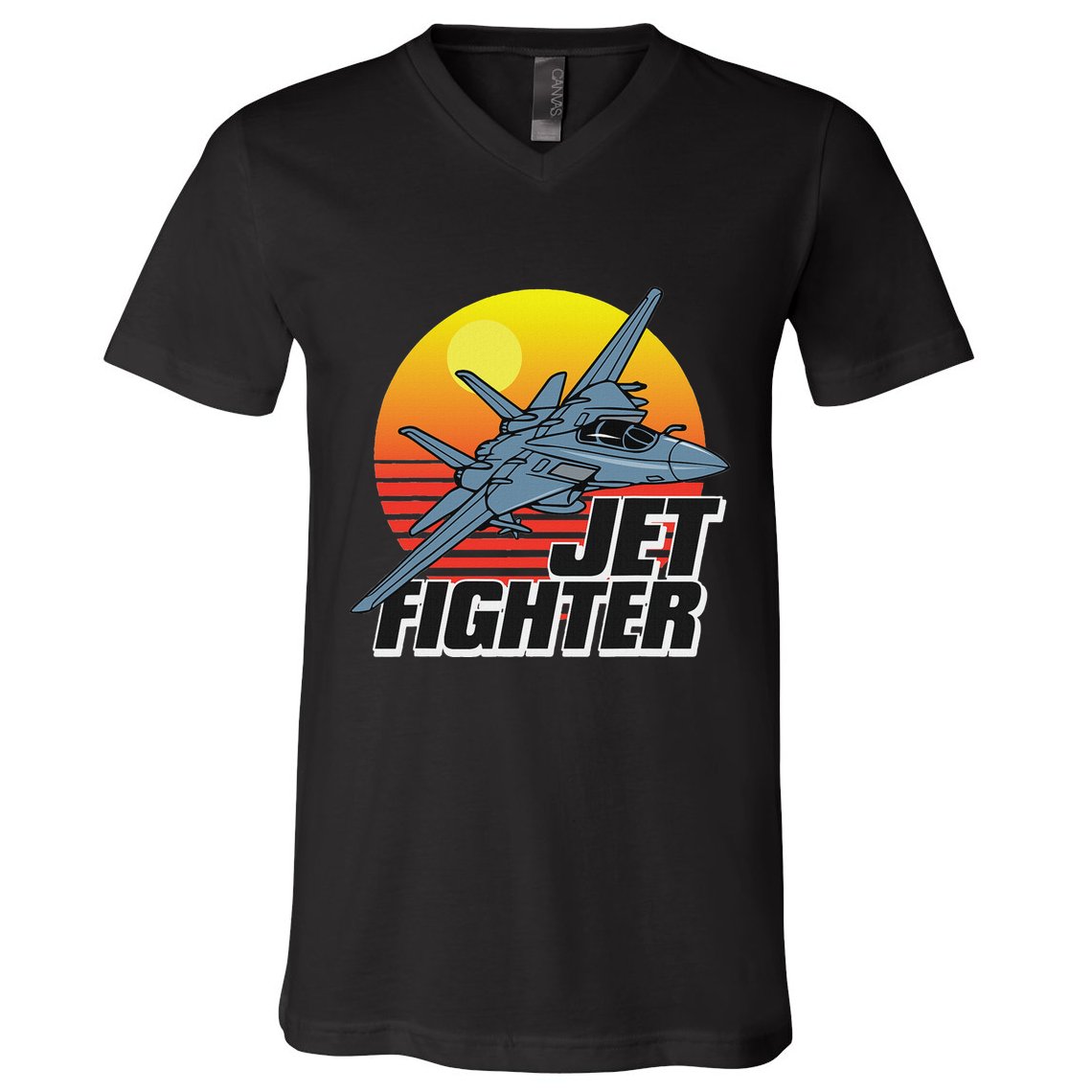 Born To Fly Fighter Jet Plane Airplane V-Neck T-Shirt
