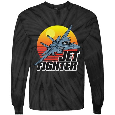 Born To Fly Fighter Jet Plane Airplane Tie-Dye Long Sleeve Shirt