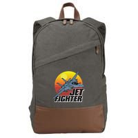 Born To Fly Fighter Jet Plane Airplane Cotton Canvas Backpack