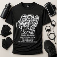 Born To Fish Grizzco Is A Fuck Kill Em All 999 Cooling Performance Crew T-Shirt