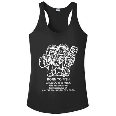 Born To Fish Grizzco Is A Fuck Kill Em All 999 Ladies PosiCharge Competitor Racerback Tank
