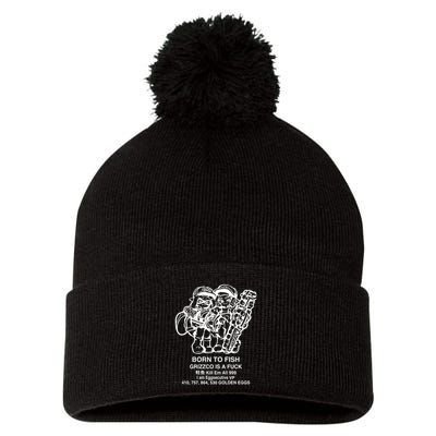 Born To Fish Grizzco Is A Fuck Kill Em All 999 Pom Pom 12in Knit Beanie