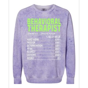 Behavioral Therapist Facts Analyst Behavior Tech Colorblast Crewneck Sweatshirt