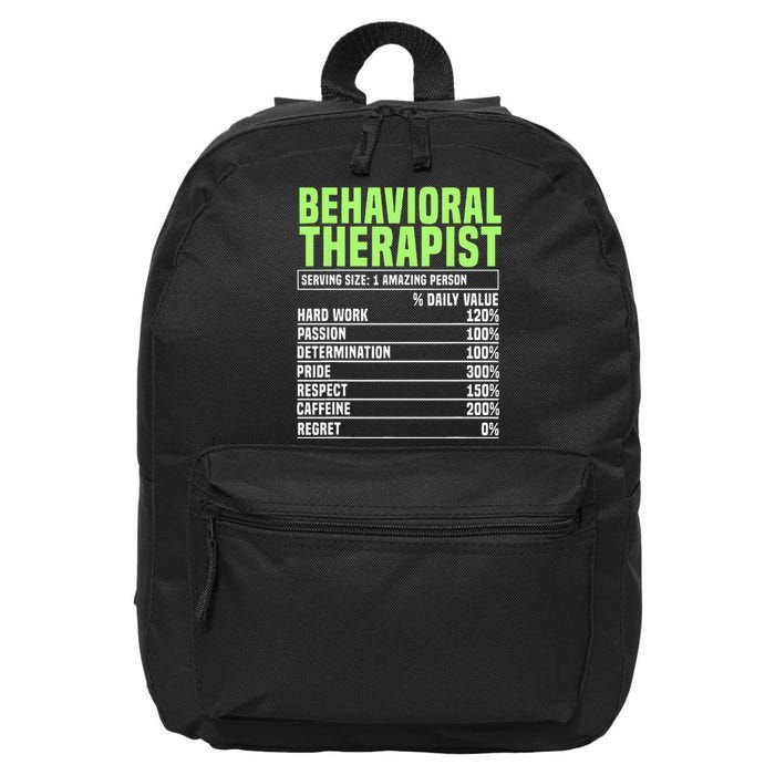 Behavioral Therapist Facts Analyst Behavior Tech 16 in Basic Backpack