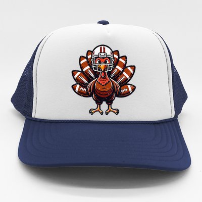 Baby Turkey Football Player Thanksgiving Trucker Hat