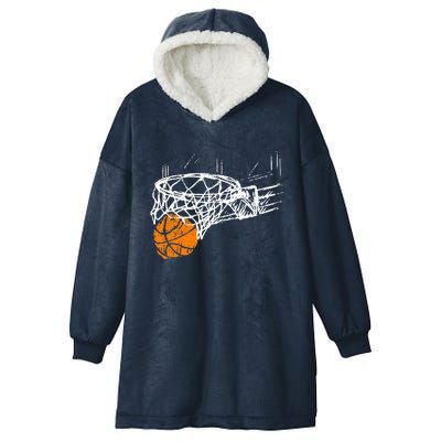 Basketball Team Fan Wo Teens Dunking Hooded Wearable Blanket