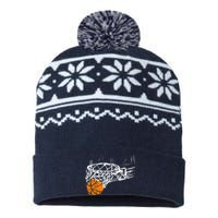 Basketball Team Fan Wo Teens Dunking USA-Made Snowflake Beanie