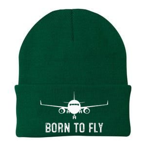 Born To Fly Funny Airplane Pilot Gift Men Aviation Airline Knit Cap Winter Beanie