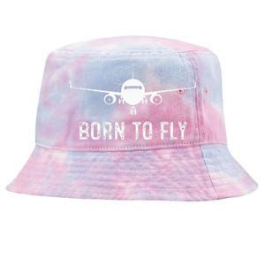 Born To Fly Funny Airplane Pilot Gift Men Aviation Airline Tie-Dyed Bucket Hat