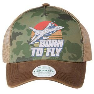 Born To Fly Fighter Jet Plane Airplane Legacy Tie Dye Trucker Hat