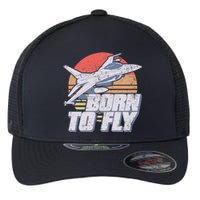 Born To Fly Fighter Jet Plane Airplane Flexfit Unipanel Trucker Cap