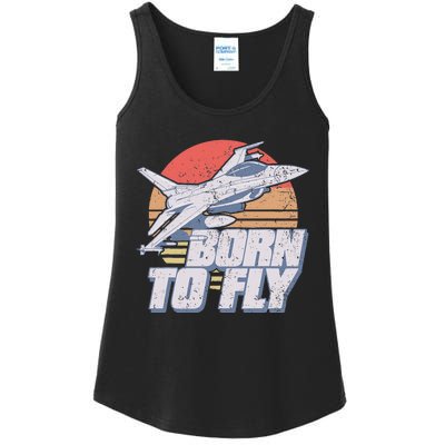 Born To Fly Fighter Jet Plane Airplane Ladies Essential Tank