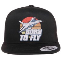 Born To Fly Fighter Jet Plane Airplane Flat Bill Trucker Hat