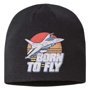 Born To Fly Fighter Jet Plane Airplane Sustainable Beanie