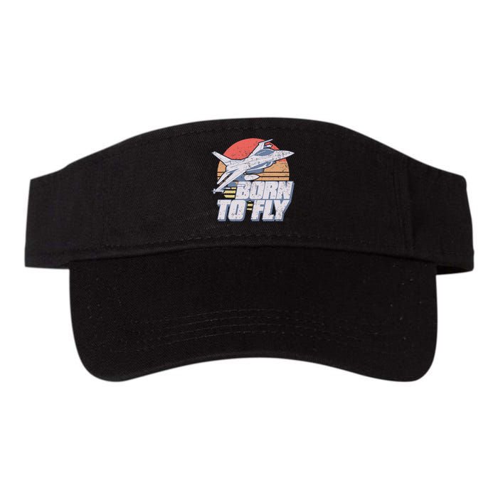 Born To Fly Fighter Jet Plane Airplane Valucap Bio-Washed Visor