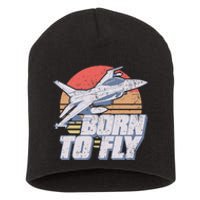 Born To Fly Fighter Jet Plane Airplane Short Acrylic Beanie