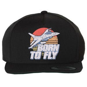 Born To Fly Fighter Jet Plane Airplane Wool Snapback Cap